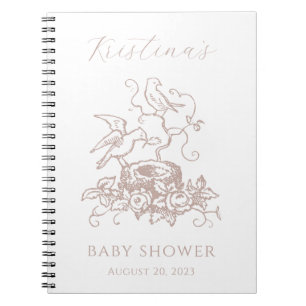 Cuaderno Vintage Elegant Bird Nest Baby Shower