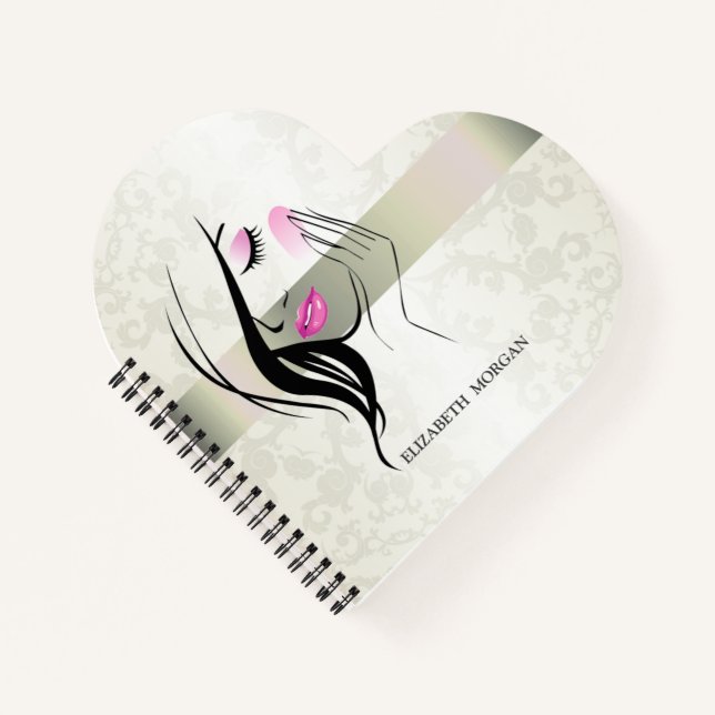 Cuaderno Vintage Elegante, Moda, encaje, Chica de silueta (Anverso)