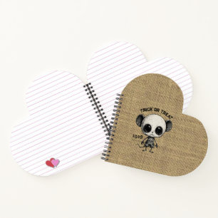 Cuaderno vintage en forma de corazón de ratón espe