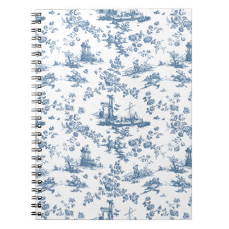 Cuaderno Vintage English Floral Toile de Jouy-Blue