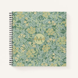 Cuaderno Vintage espiral Verde azulada y verde florística b