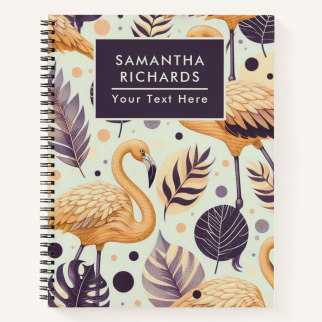 Cuaderno Vintage Flamingo Seamless (Anverso)