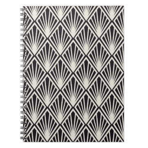 Cuaderno Vintage floral Art Nouveau, patrón geométrico.