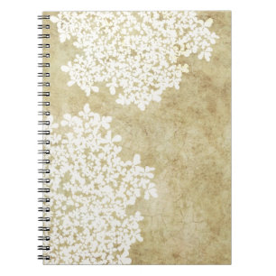 Cuaderno Vintage floral blanco