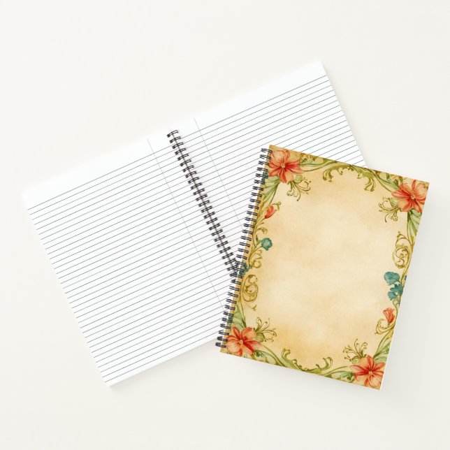 Cuaderno Vintage Floral Frame Design  (Interior)