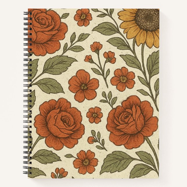 Cuaderno Vintage Floral Notebook – Cozy Botanical Flower  (Anverso)