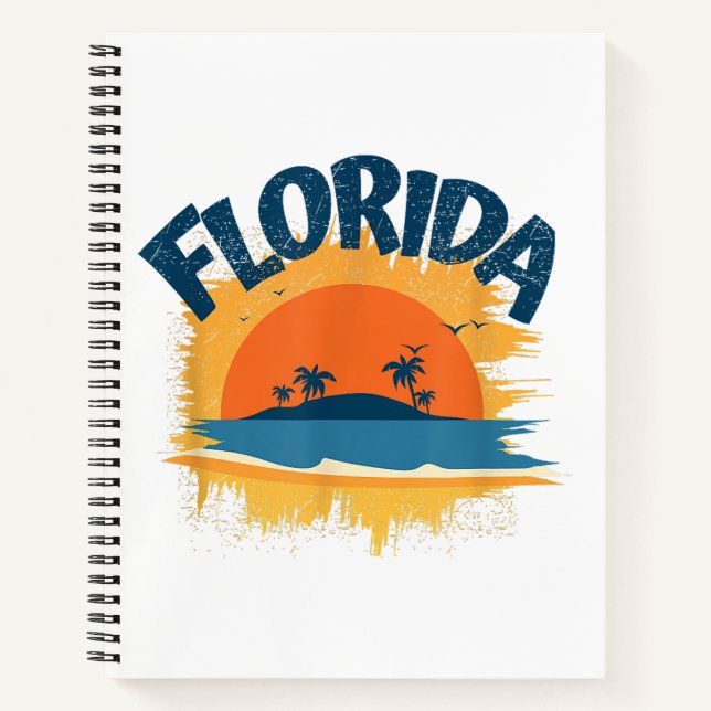 Cuaderno Vintage Florida Retro Tee Design Sunshine (Anverso)