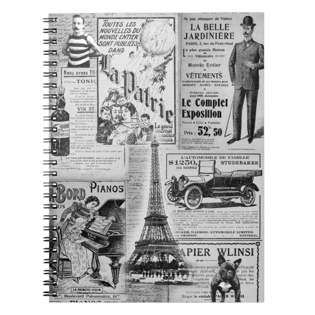 Cuaderno Vintage francés Eiffel (Frente)