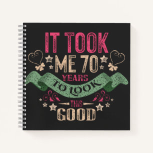 Cuaderno vintage Funny de 70 años diciendo una cita
