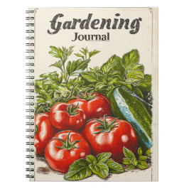 Cuaderno Vintage Gardening Tomato Cucumber Salad