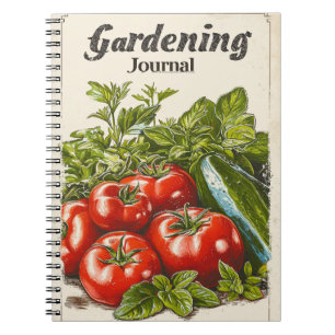 Cuaderno Vintage Gardening Tomato Cucumber Salad