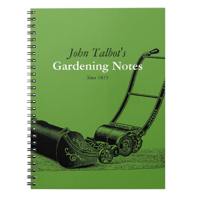 Cuaderno VINTAGE Gardening Tools Lawnmower 2 Garden Notes (Frente)