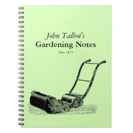 Cuaderno VINTAGE Gardening Tools Lawnmower Garden Notes