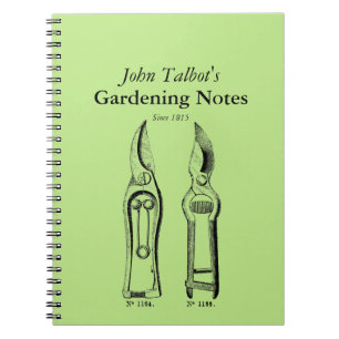 Cuaderno VINTAGE Gardening Tools Pruners Garden Notes