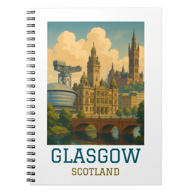 Cuaderno Vintage Glasgow Escocia Viajes (Frente)