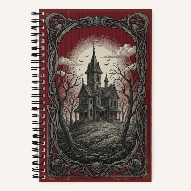 Cuaderno Vintage Gothic Manor Moonlit Archival Mystery (Anverso)