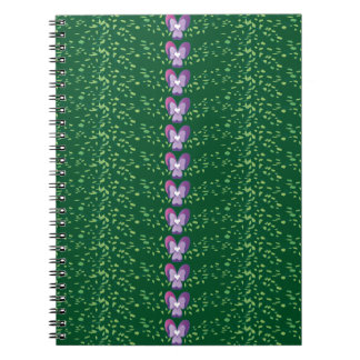 Cuaderno Vintage Green Floral Violets wallpaper pattern