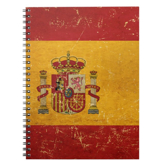 Cuaderno Vintage Grunge de la Bandera Española (Frente)