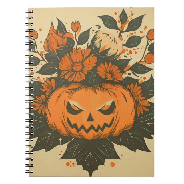 Cuaderno Vintage/Halloween/Caída/Calabaza (Frente)