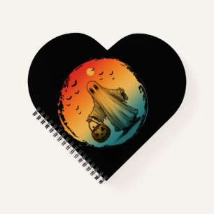 Cuaderno vintage halloween espantoso fantasma calabaza murc