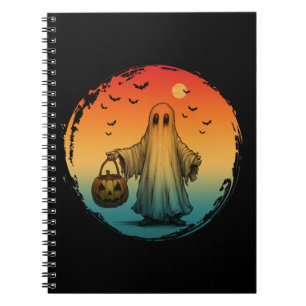 Cuaderno vintage halloween espantoso fantasma calabaza murc