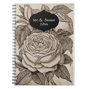 Cuaderno Vintage Halloween Victorian Gothic Rose in Sepia