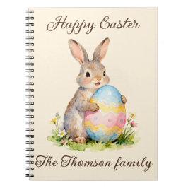 Cuaderno Vintage Happy Easter Bunny with Egg Family 