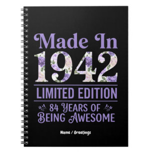 Cuaderno Vintage Hecho en 1942 Floral 84 Cumpleaños Increíb