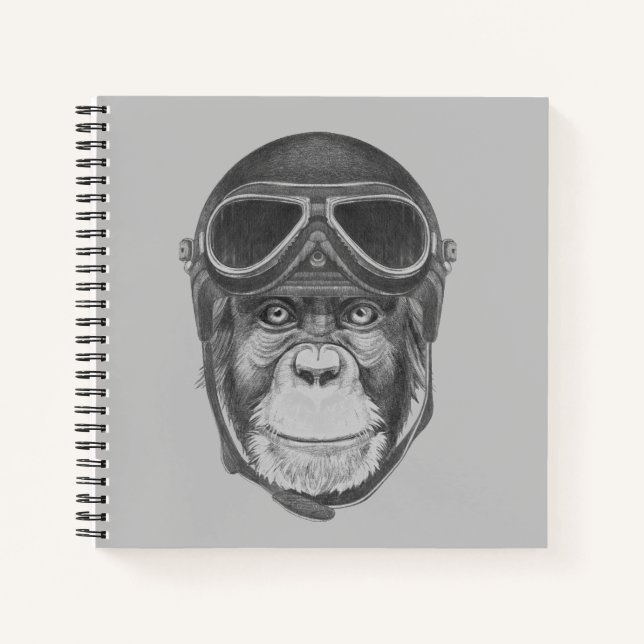 Cuaderno Vintage Helmet Chimpanzee (Anverso)