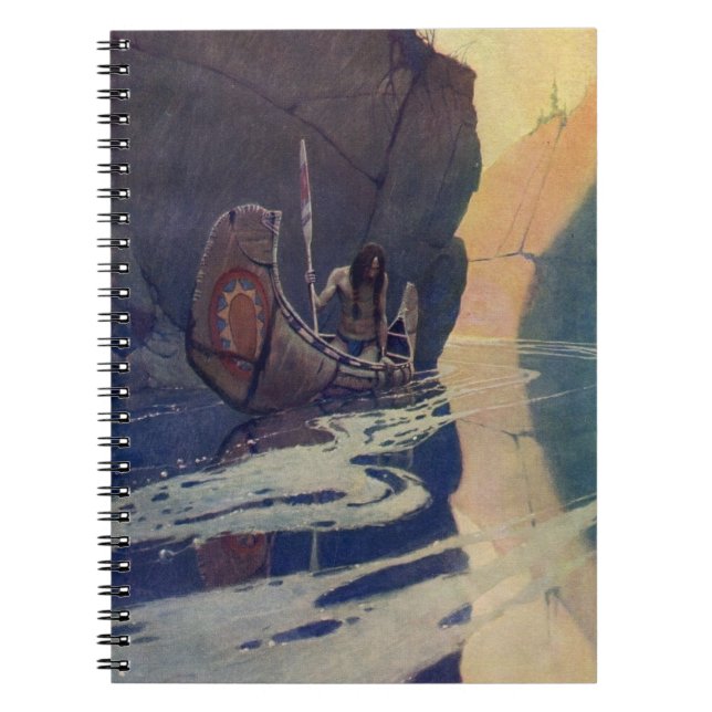 Cuaderno Vintage Indian Canoe Paddling Sun Classic (Frente)