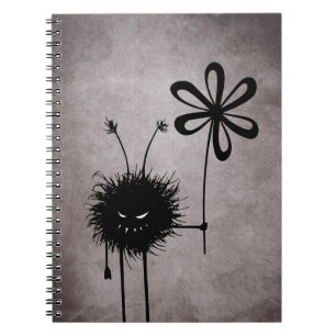 Cuaderno Vintage malvado del insecto de la flor