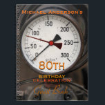 Cuaderno Vintage Manometer 80th Birthday Guest Book<br><div class="desc">Perfecto para alguien que tiene sentido del humor   amante de la mecánica! Personalizable Libro De Aniversario. Puede cambiar fácilmente el color del texto,  el tipo de letra,  el tamaño y la posición haciendo clic en el botón personalizar. com</div>