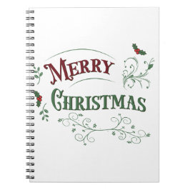 Cuaderno Vintage Merry Christmas Typography