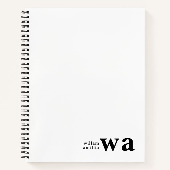 Cuaderno Vintage Monogram Retro Minimalist Design (Anverso)