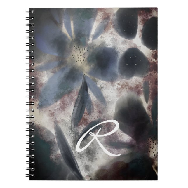 Cuaderno Vintage Monograma acuarela Floral (Frente)