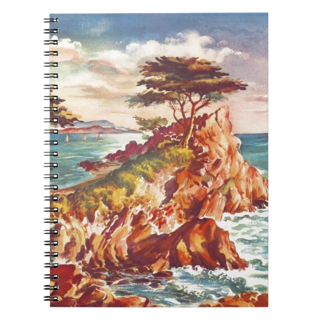 Cuaderno Vintage Monterey Coastline Turismo californiano Es (Frente)