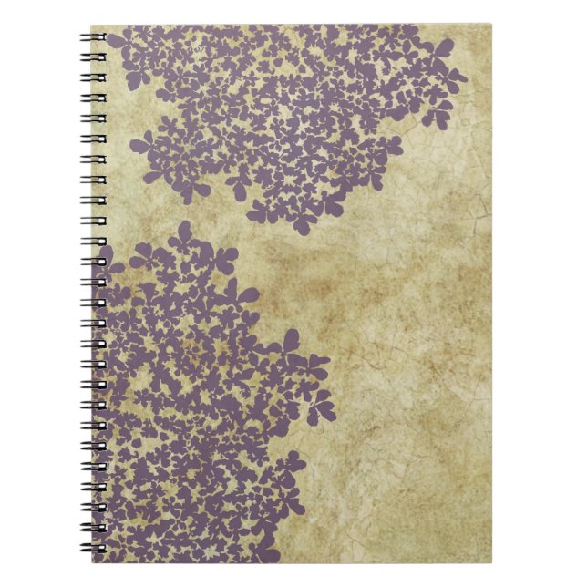 Cuaderno Vintage morado floral (Frente)