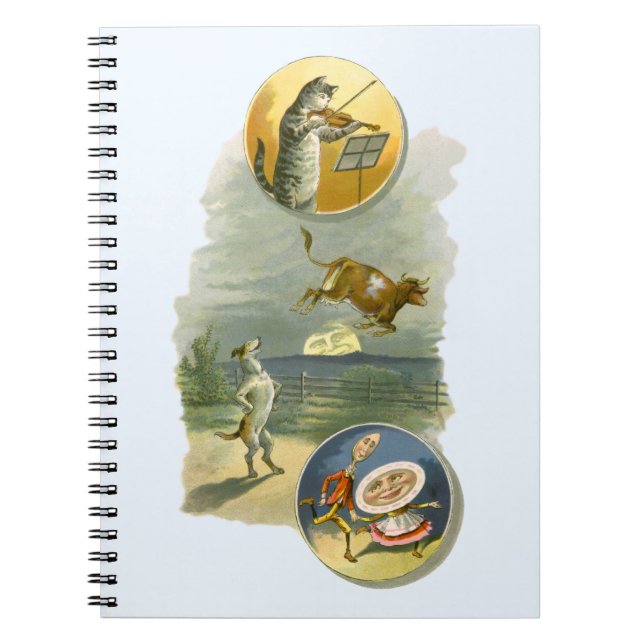 Cuaderno Vintage Mother Goose Nursery Rhyme Hey Diddle (Frente)