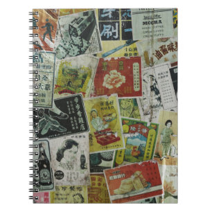 Cuaderno Vintage muro publicitario de Hong Kong.