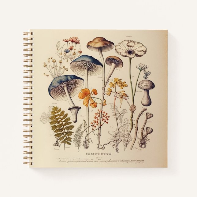 Cuaderno Vintage Mushroom Naturalist (Anverso)