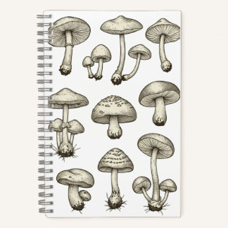 Cuaderno Vintage Mushrooms Notebook