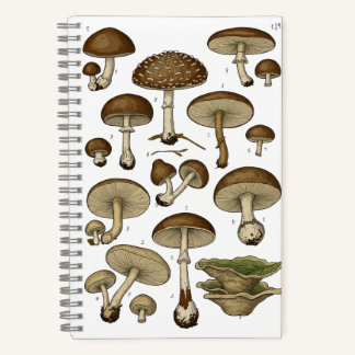 Cuaderno Vintage Mushrooms Notebook