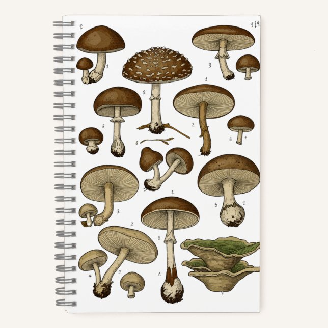 Cuaderno Vintage Mushrooms Notebook (Anverso)