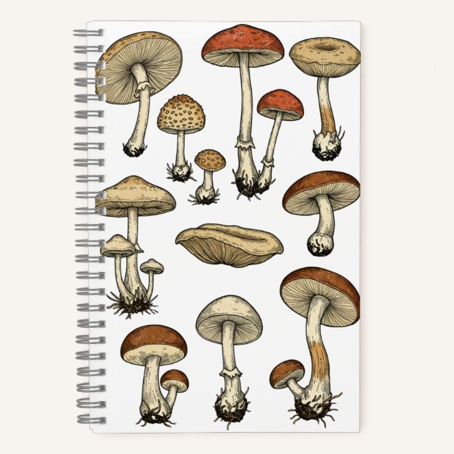 Cuaderno Vintage Mushrooms Notebook (Anverso)