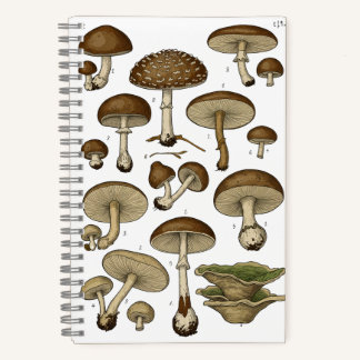 Cuaderno Vintage Mushrooms Notebook