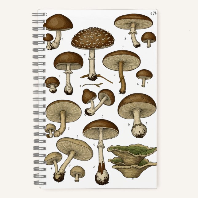 Cuaderno Vintage Mushrooms Notebook (Anverso)