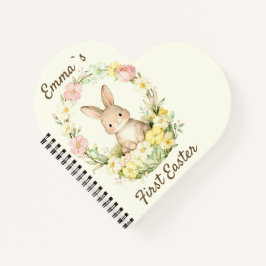 Cuaderno Vintage My First Easter Bunny Floral Wreath