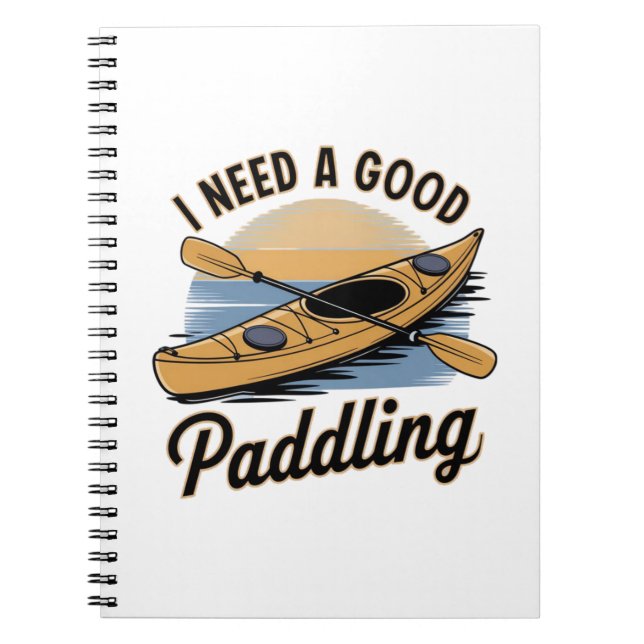 Cuaderno Vintage Necesito Un Buen Kayaker De Paddling (Frente)