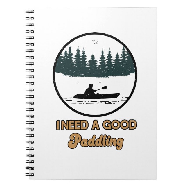 Cuaderno Vintage Necesito Un Buen Kayaker De Paddling (Frente)