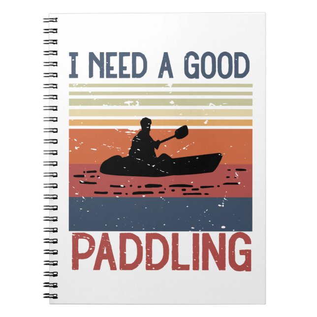 Cuaderno Vintage Necesito Un Buen Kayaker De Paddling (Frente)